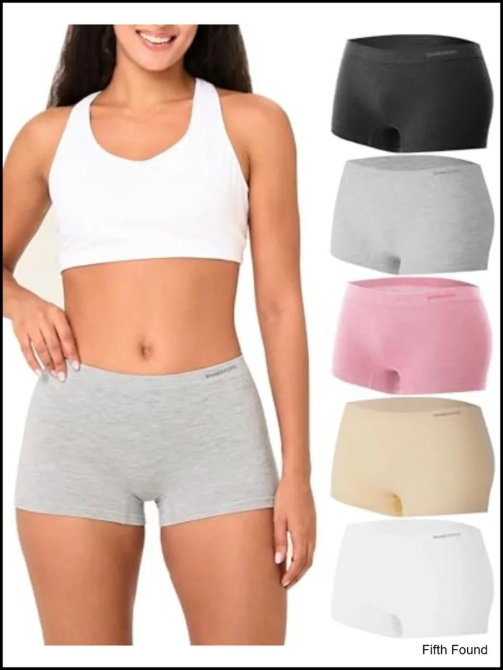 Seamless Boy Shorts Panties 5 Pack Mid Rise Full Coverage Breathable Stretchy